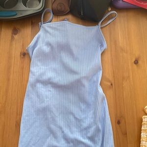 F21 BLUE BODYCON TIE UP DRESS